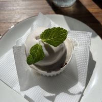 Chocolate lava cake with vegan vanilla ice creamm  at Salty Swami's in Hikkaduwa