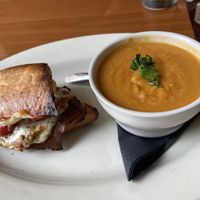 1/2 vegetarian cheesesteak and lentil soup   at Melt Revival in Cincinnati