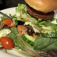 Burger and salad  at Melt Revival in Cincinnati