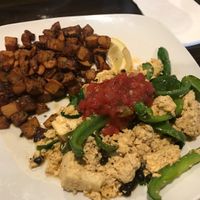 Tofu scrambled with potatoes  at Eggs and Jam in West Des Moines