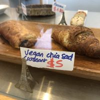 Vegan brioches and vegan chia seed croissants  at The Place to Be in Santa Monica