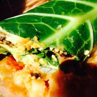 Shiitake Bacon BLT with avocado in collard wrap with potatoes  at Sun in Bloom in Brooklyn