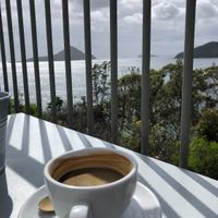 Long black with a view  at Inner Light Tea Rooms in Nelson Bay
