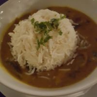 Curry squash entree with rice at Art Cafe Hemingway in Kapaa