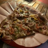 Salt n pepper ‘chicken’ pizzaa  at Outpost in Liverpool