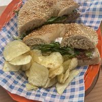 Beyond Mushroom Bagel  at Bagelboys Restaurant & Bakery in Zurich