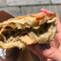 Pie with tofu, leek and garlic at Pieminister in Cardiff