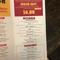 The first 3 pies on the menu are vegan.  at Pieminister in Cardiff