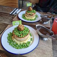 Mooless Moo (left) & Mock-a-Doodle (right) at Pieminister in Leeds