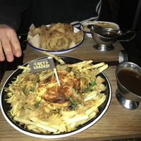 loaded vegan fries and pie! at Pieminister in Leeds