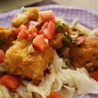 Delicious tofu. Spicy though. at Mhee Yim Vegetarian Food in Hua Hin