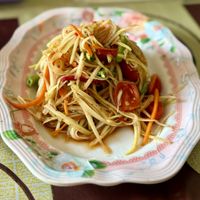 Papaya saladd  at Mhee Yim Vegetarian Food in Hua Hin