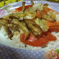 Mock pork with mushrooms at Mhee Yim Vegetarian Food in Hua Hin