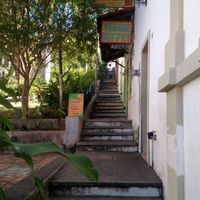 Exterior image, coming up the street stairs towards entrance. (tough to find if coming from above) at Planeta Vegetariano in Puerto Vallarta
