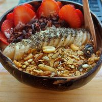 Brown Boal at Peace & Bowl in Playa Del Carmen