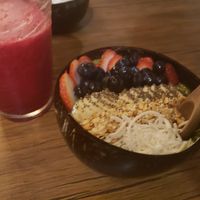 Matcha bowl at Peace & Bowl in Playa Del Carmen