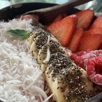 Strawberry bowl at Peace & Bowl in Playa Del Carmen