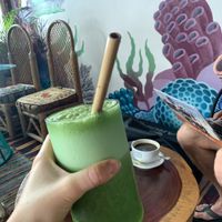 Green juice  at Peace & Bowl in Playa Del Carmen