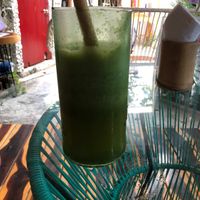 Fruit water with cucumber, mint and basil. It’s great! at Peace & Bowl in Playa Del Carmen
