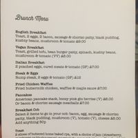 Brunch menu (before 2pm) at The Herbert Kilpin in Nottingham
