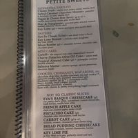 Dessert menu   at Moondog in Key West