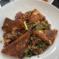 Quinoa salad topped with chargrilled tofu  at Moondog in Key West