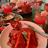 Blackened Tofu. Homemade Green Giant Burger. at Moondog in Key West