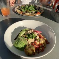 Ahi Tuna Poke:  
edamame, cucumber, pineapple salsa, wasabi-soy-ginger sauce, avocado, scallions, toasted sesame seeds & tofu at Moondog in Key West