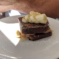 Vegetarian Elvis French toast. at Moondog in Key West