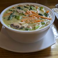 Green thai curry soup at Thai Connection in Cuenca