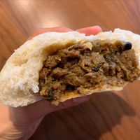 Miso flavoured soy meat dumpling at Warabemura in Minokamo
