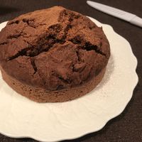 My boyfriends complimentary carob birthday cake 🍰 so light and fluffy  at Natural House Pumpkin in Hakuba