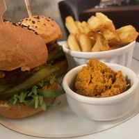 Falafel sliders, Hummus and fries  at Leja in Siauliai