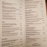 Menu at Leja in Siauliai