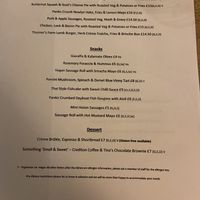 Menu  at The Cadeleigh Arms in Tiverton