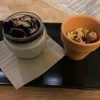 Violet and blueberry panna cotta   at The Cadeleigh Arms in Tiverton
