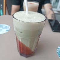 Matcha glacé framboise at Le Café Potager in Strasbourg