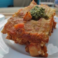 Veggie lasagna at The Happy Pear in Greystones