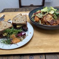 Reuben and lasagna  at The Happy Pear in Greystones