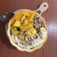 Mango and banana smoothie bowl  at Every Fresh Bar in Penang