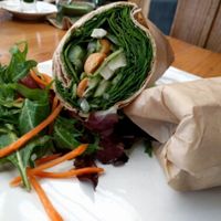 Crunchy California Wrap, hold the bacon at Kreation Organic Kafe & Juicery in Santa Monica