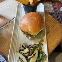Chickpea burger  at The Dolphin in Leiston