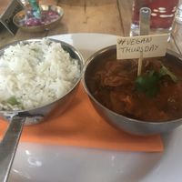 Chick pea aubergine curry special board at The Dolphin in Leiston