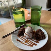Coffee cake, mascarpone ice cream, caramel  at Magu in Helsinki