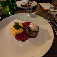Mushroom loaf with pumpkin puree at Magu in Helsinki