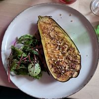 Spring menu 2025 - eggplant main at Magu in Helsinki