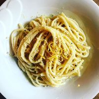 Simple but incredibly tasty lemon pasta  at Magu in Helsinki