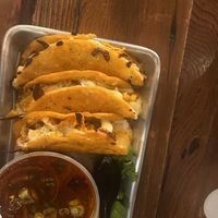 Tofu birria tacos   at Cris and John in Dallas