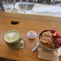 Matcha & pb&J açaí bowl  at Life Alive Organic Cafe in Boston