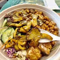 Roasted mushroom shawarma bowl w/ added tofu  at Life Alive Organic Cafe in Boston